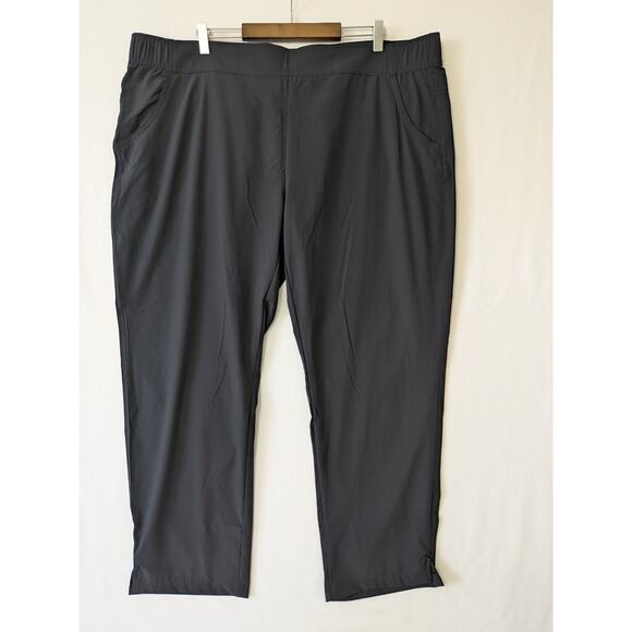Eddie Bauer Womens Travel Ankle Pants Black Pull-On Size XXL Lightweight Pockets - Picture 1 of 10